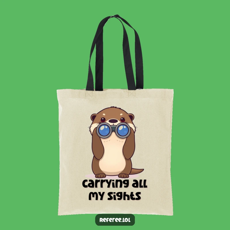 Funny Otter Binoculars Tote Bag - Stylish & Hilarious Explorer Accessory