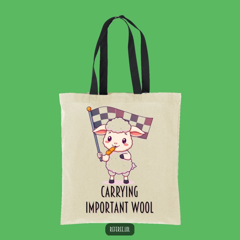 Funny Kawaii Sheep Referee Tote Bag - Cute Game Day Carryall