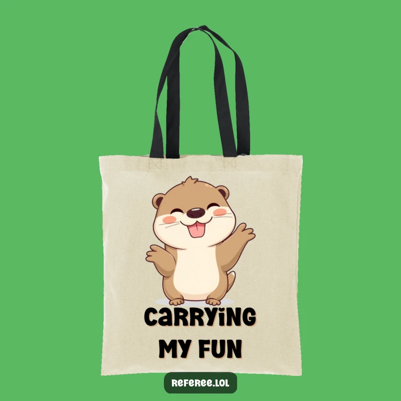 Funny Otter Tote Bag: Cheerful Grin for Beach and Errands, Fun Gift