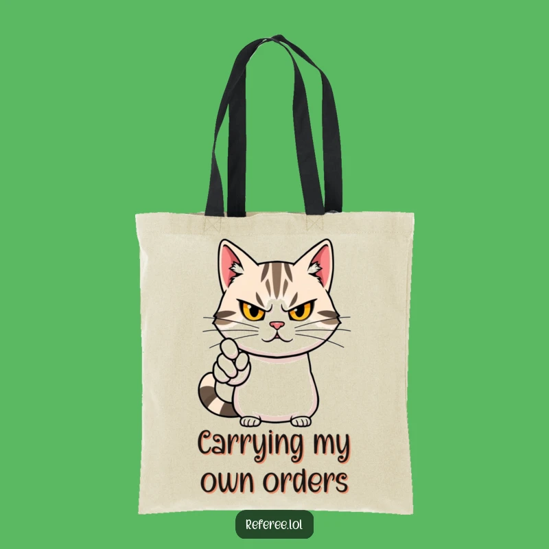 Funny Cat Pointing Tote Bag: Carry Your Directives with Style