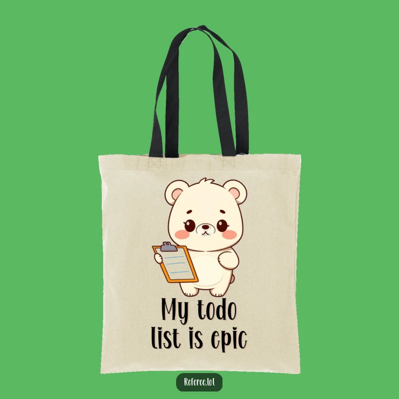 Funny Bear Clipboard Tote Bag: Practical Animal Humor, Perfect Gift for Shoppers