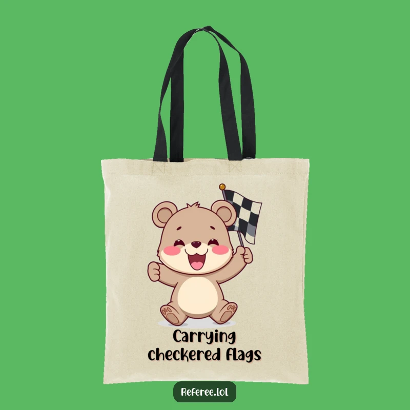 Funny Bear Cub Flag Tote Bag - Carry Your Laughs in Style!