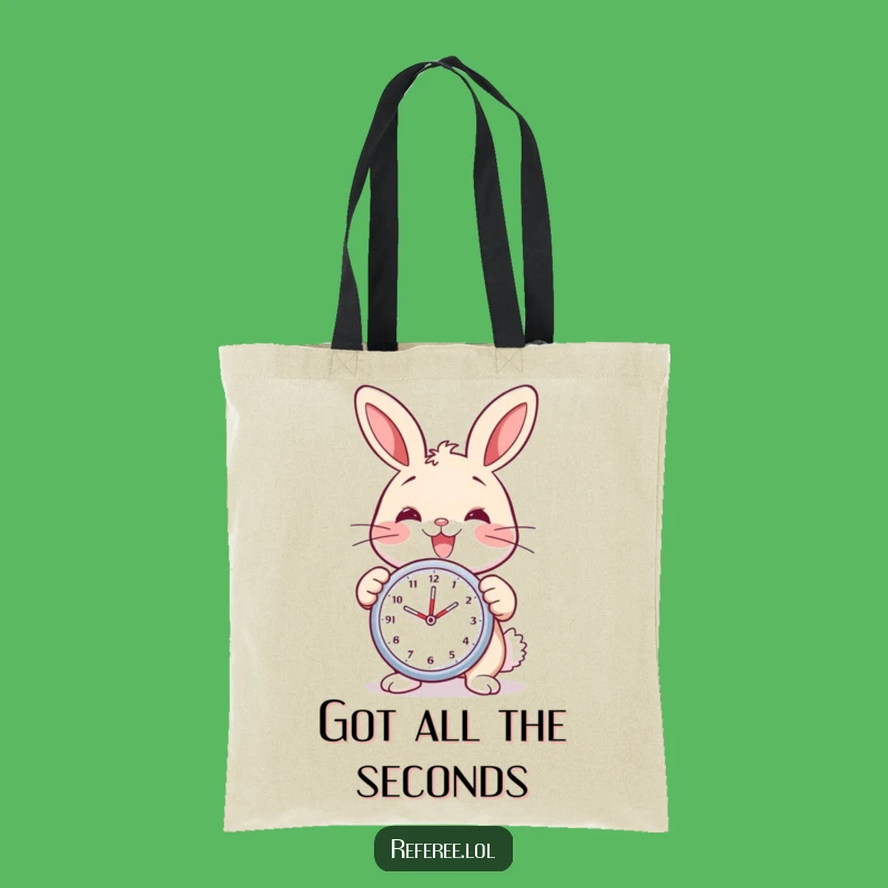 Funny Bunny Stopwatch Tote Bag - Practical Time Management Gift