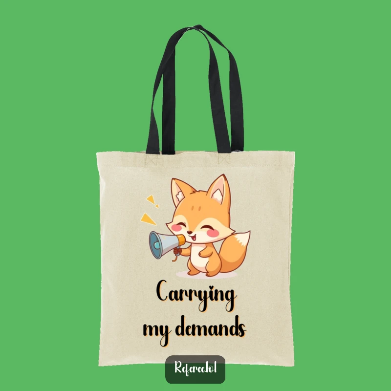 Funny Fox Megaphone Tote Bag: Carry Your Message with Hilarious Authority