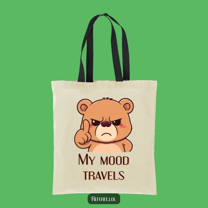 Funny Grumpy Bear Tote Bag - Chic Accessory for Stern Personalities