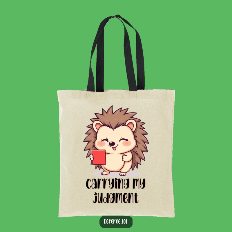 Funny Hedgehog Red Card Wink Tote Bag - Eco-Friendly and Hilarious Gift Accessory!