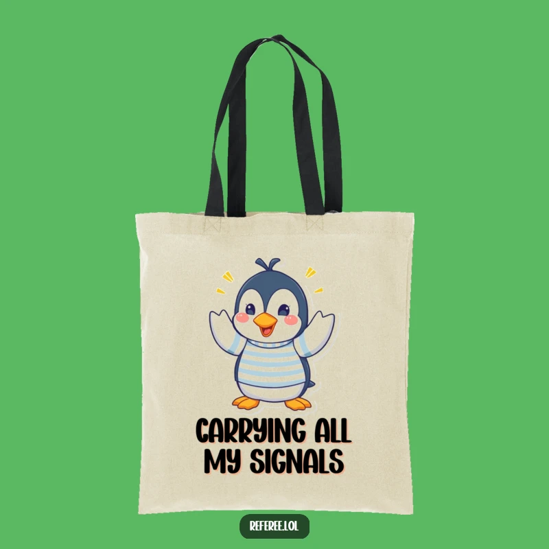 Funny Penguin Hand Signals Tote Bag - Frantic Accessory Gift