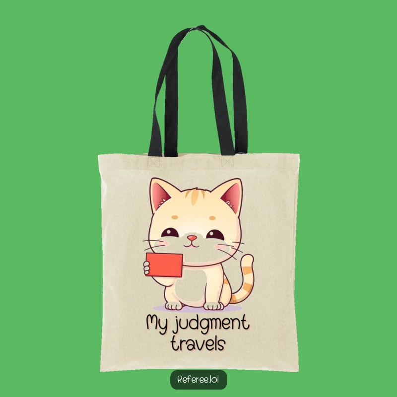 Funny Cat Red Card Tote Bag - Chic Accessory for Cat Lovers